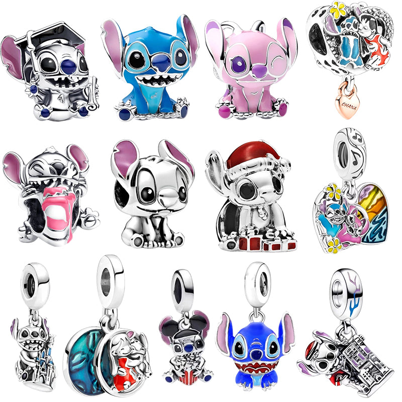 Lilo & Stitch Charm Beads Fit Original Snake Bracelet Necklace Beads For Diy 925 Sliver Jewelry Making Women Jewellery Gift For Girl Daughter