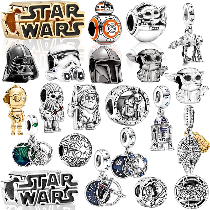 Star Wars Robot Series Charm Exquisite Beads Suitable for European Original 925 Silver Bracelet DIY Jewelry Women Gift ﻿