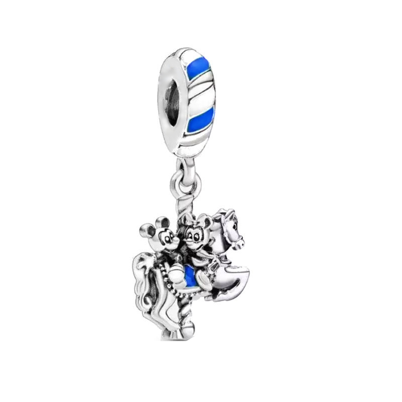 Minnie Mickey Donald Duck Charm Beads Pendant Fit Original Snake Silver Bracelet Necklace Beads For Diy Jewelry Women Gift