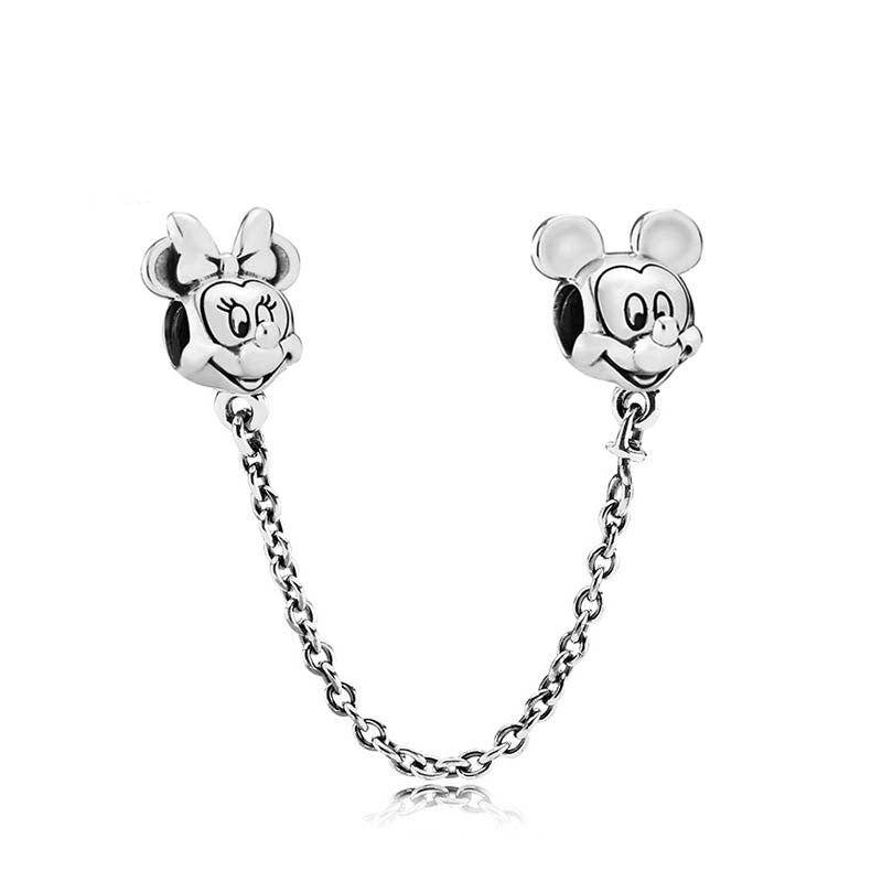 Minnie Mickey Donald Duck Charm Beads Pendant Fit Original Snake Silver Bracelet Necklace Beads For Diy Jewelry Women Gift