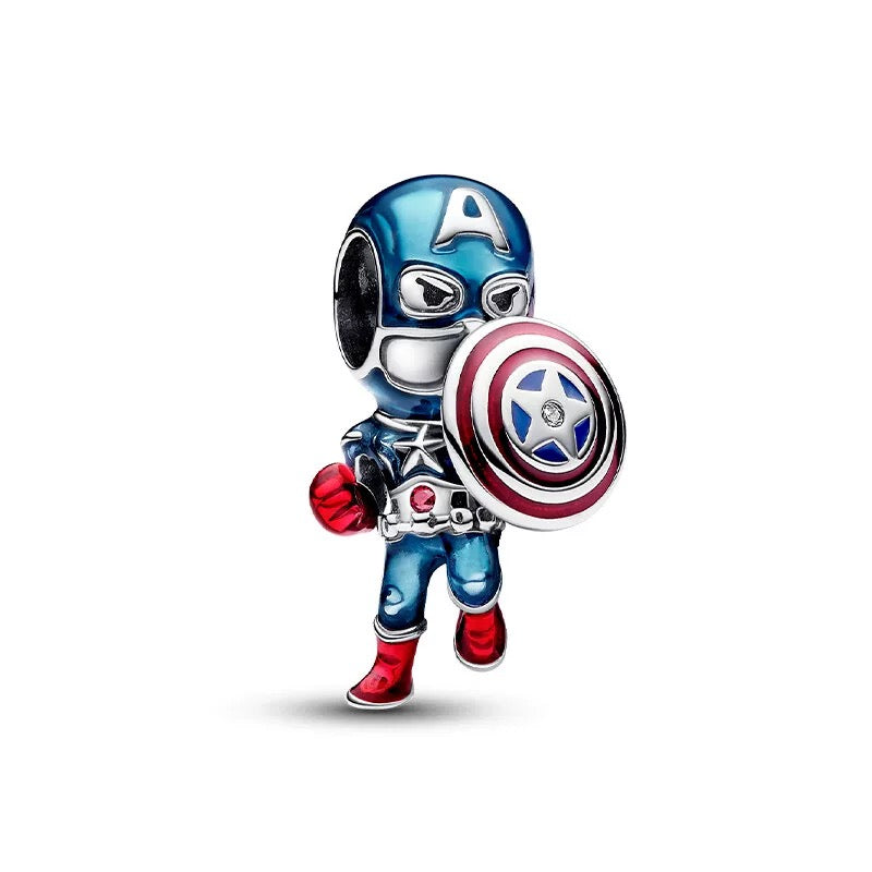 Marvel Avengers Charm Beads Pendant Fit Original Snake 925 Silver Bracelet Necklace Beads For Diy Jewelry Women Gift