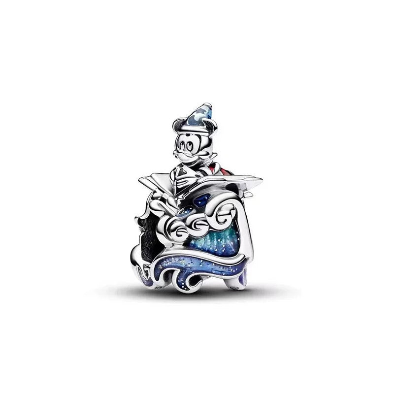 Minnie Mickey Donald Duck Charm Beads Pendant Fit Original Snake Silver Bracelet Necklace Beads For Diy Jewelry Women Gift