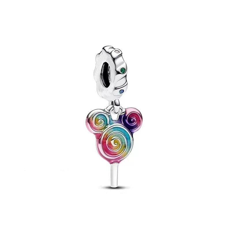 Minnie Mickey Donald Duck Charm Beads Pendant Fit Original Snake Silver Bracelet Necklace Beads For Diy Jewelry Women Gift