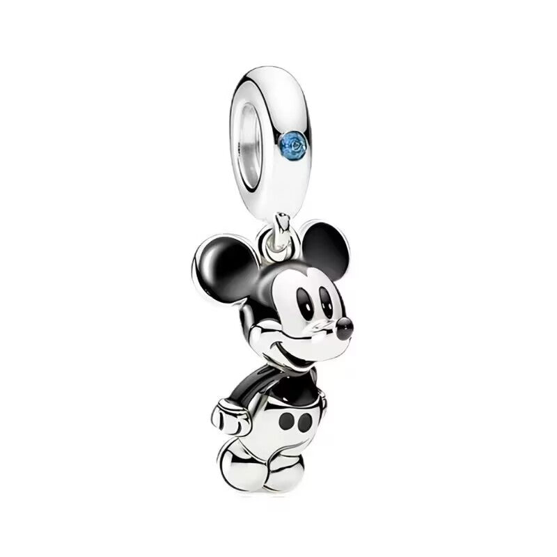 Minnie Mickey Donald Duck Charm Beads Pendant Fit Original Snake Silver Bracelet Necklace Beads For Diy Jewelry Women Gift