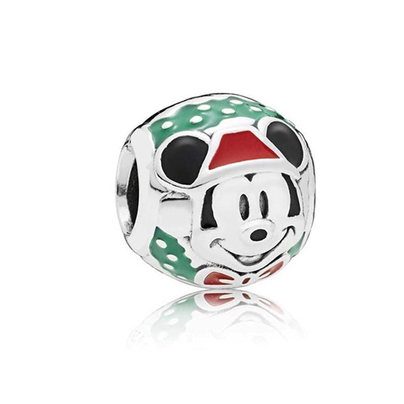 Minnie Mickey Donald Duck Charm Beads Pendant Fit Original Snake Silver Bracelet Necklace Beads For Diy Jewelry Women Gift