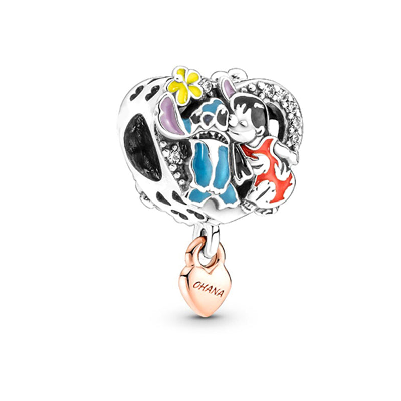 Lilo & Stitch Charm Beads Fit Original Snake Bracelet Necklace Beads For Diy 925 Sliver Jewelry Making Women Jewellery Gift For Girl Daughter