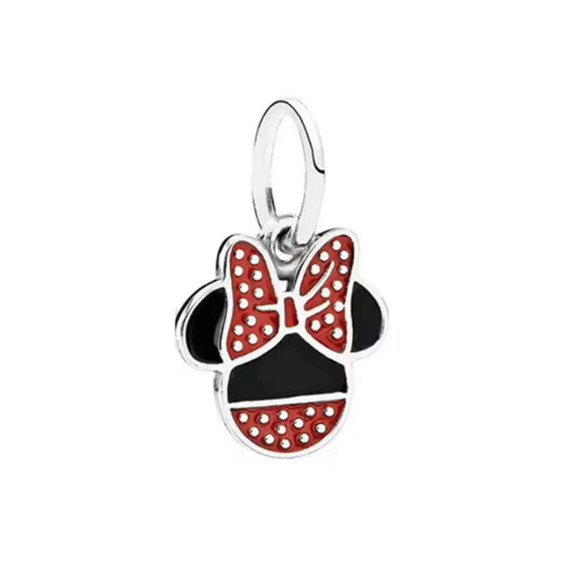 Minnie Mickey Donald Duck Charm Beads Pendant Fit Original Snake Silver Bracelet Necklace Beads For Diy Jewelry Women Gift