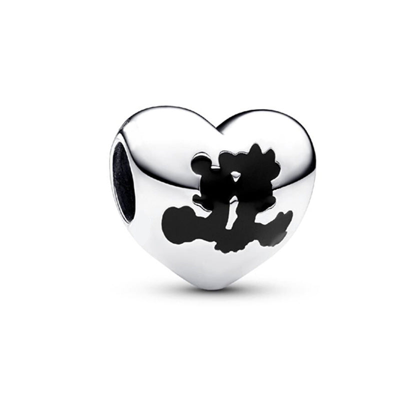 Minnie Mickey Donald Duck Charm Beads Pendant Fit Original Snake Silver Bracelet Necklace Beads For Diy Jewelry Women Gift