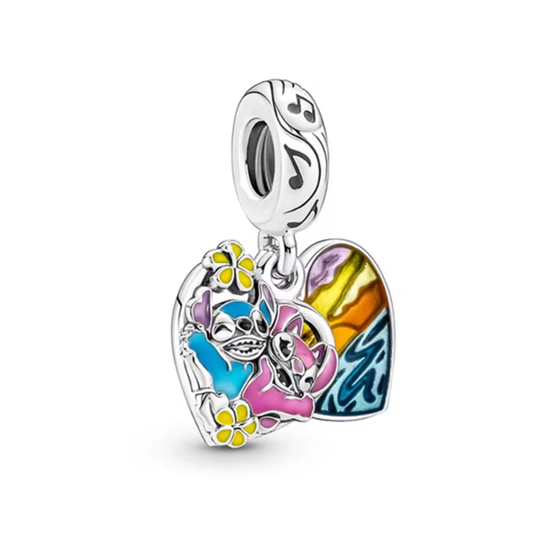 Lilo & Stitch Charm Beads Fit Original Snake Bracelet Necklace Beads For Diy 925 Sliver Jewelry Making Women Jewellery Gift For Girl Daughter