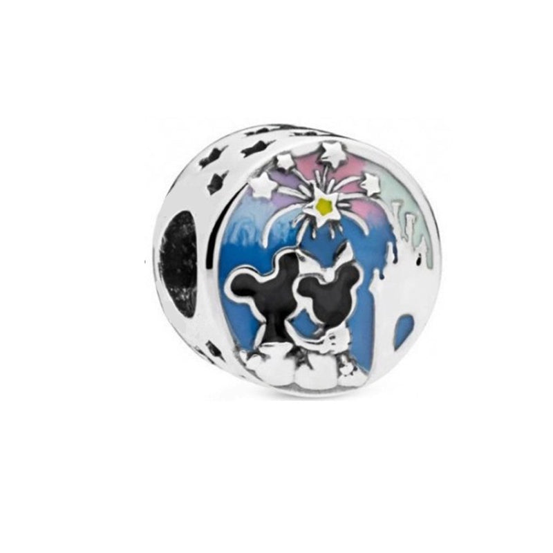 Minnie Mickey Donald Duck Charm Beads Pendant Fit Original Snake Silver Bracelet Necklace Beads For Diy Jewelry Women Gift