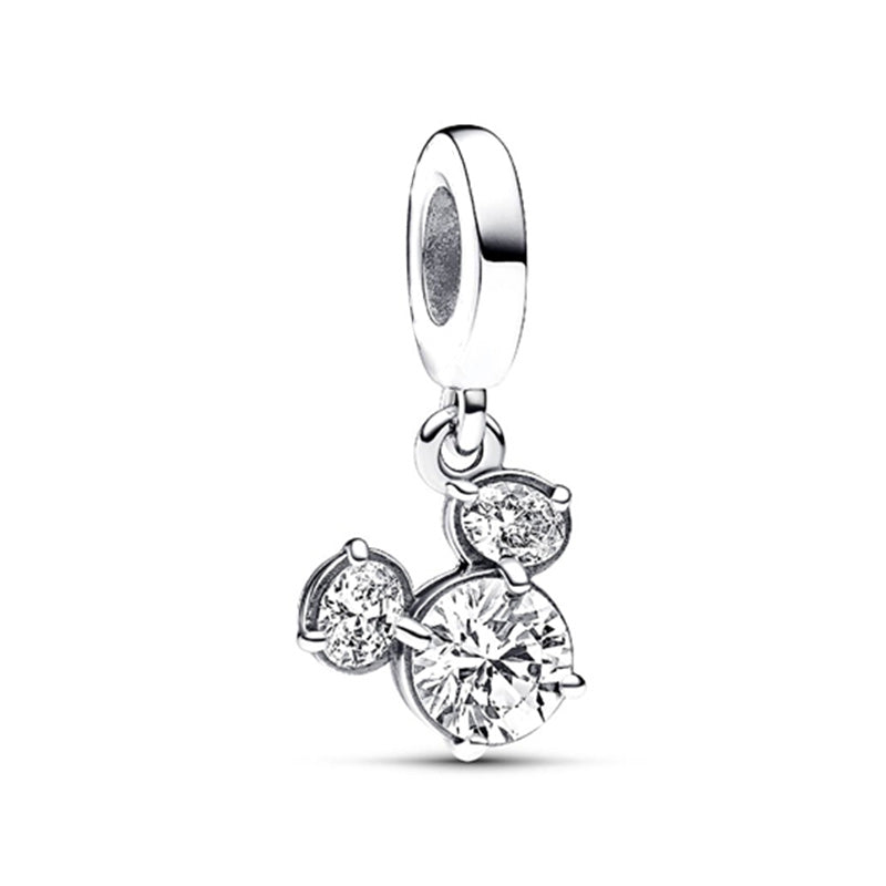 Minnie Mickey Donald Duck Charm Beads Pendant Fit Original Snake Silver Bracelet Necklace Beads For Diy Jewelry Women Gift