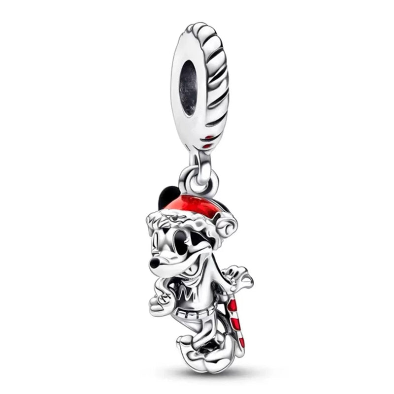 Minnie Mickey Donald Duck Charm Beads Pendant Fit Original Snake Silver Bracelet Necklace Beads For Diy Jewelry Women Gift