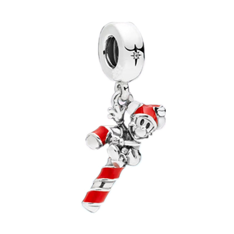 Minnie Mickey Donald Duck Charm Beads Pendant Fit Original Snake Silver Bracelet Necklace Beads For Diy Jewelry Women Gift