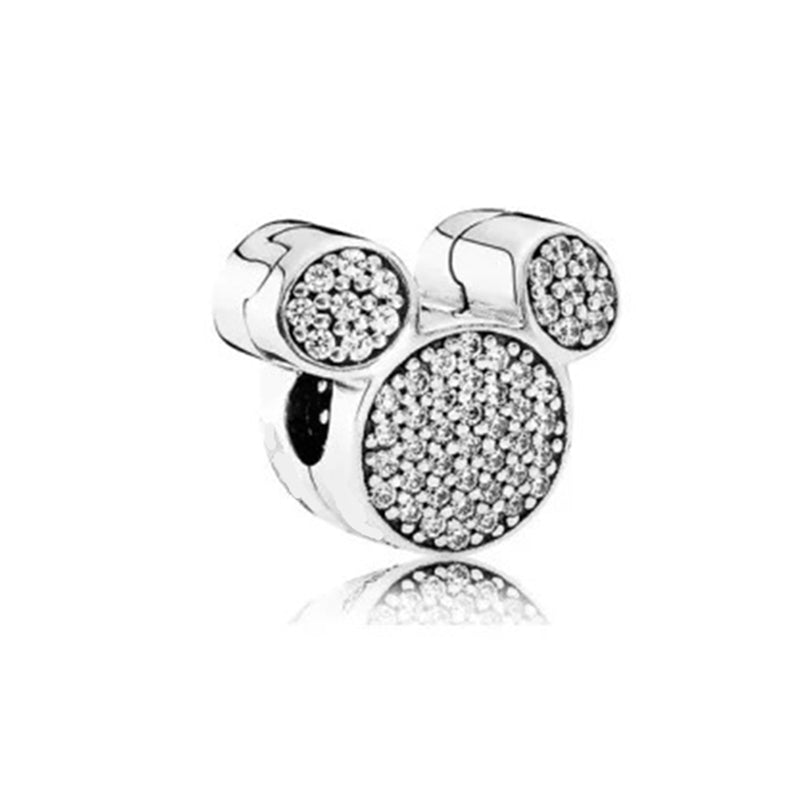 Minnie Mickey Donald Duck Charm Beads Pendant Fit Original Snake Silver Bracelet Necklace Beads For Diy Jewelry Women Gift