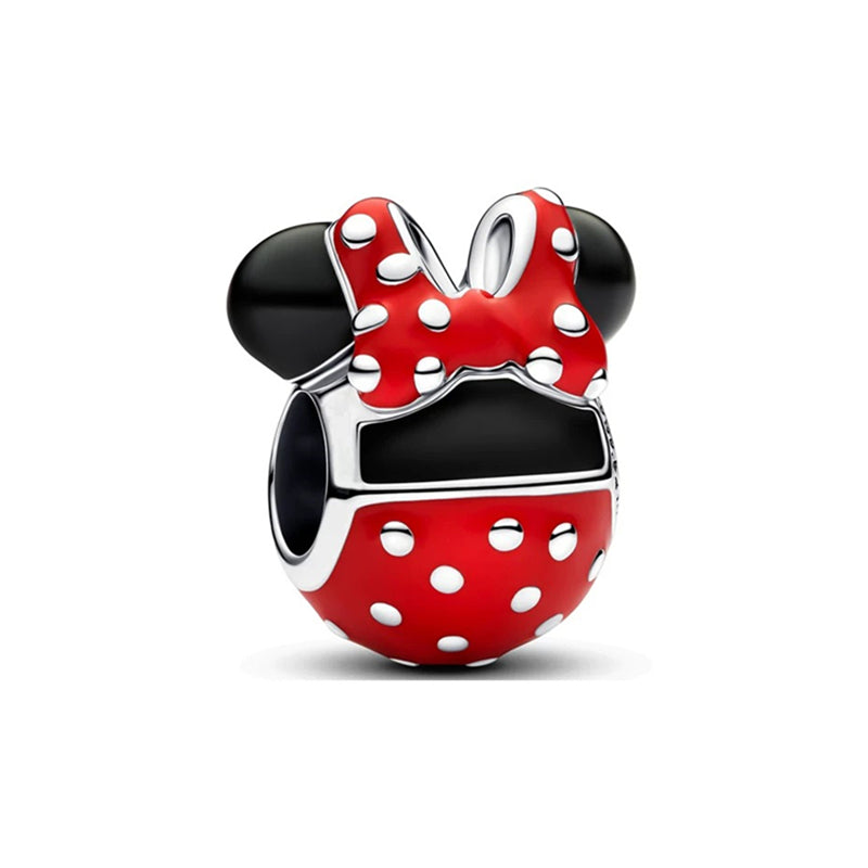 Minnie Mickey Donald Duck Charm Beads Pendant Fit Original Snake Silver Bracelet Necklace Beads For Diy Jewelry Women Gift