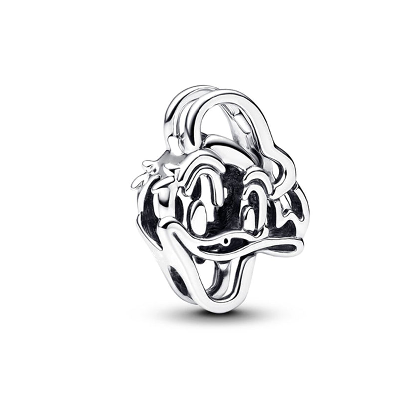 Minnie Mickey Donald Duck Charm Beads Pendant Fit Original Snake Silver Bracelet Necklace Beads For Diy Jewelry Women Gift