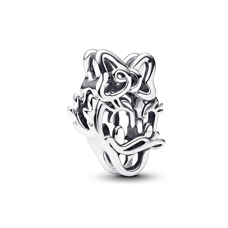 Minnie Mickey Donald Duck Charm Beads Pendant Fit Original Snake Silver Bracelet Necklace Beads For Diy Jewelry Women Gift