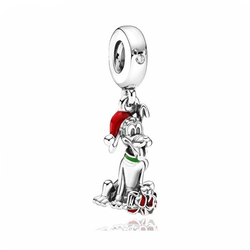 Minnie Mickey Donald Duck Charm Beads Pendant Fit Original Snake Silver Bracelet Necklace Beads For Diy Jewelry Women Gift