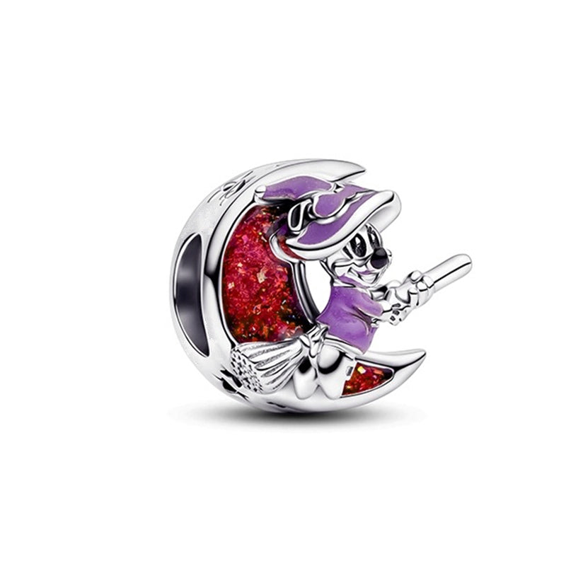 Minnie Mickey Donald Duck Charm Beads Pendant Fit Original Snake Silver Bracelet Necklace Beads For Diy Jewelry Women Gift