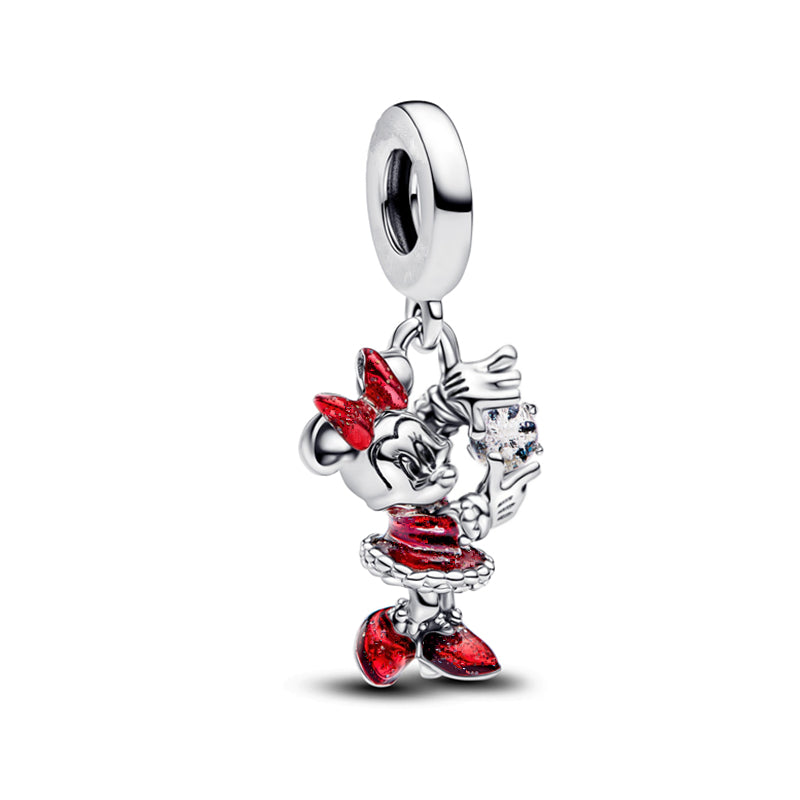 Minnie Mickey Donald Duck Charm Beads Pendant Fit Original Snake Silver Bracelet Necklace Beads For Diy Jewelry Women Gift