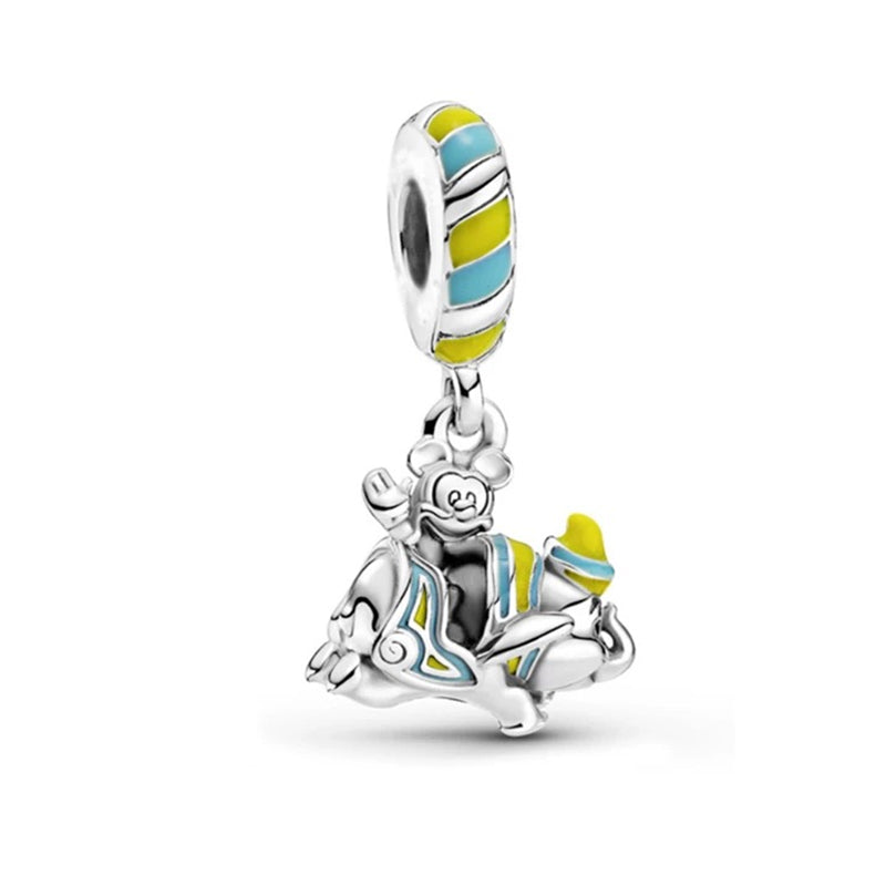 Minnie Mickey Donald Duck Charm Beads Pendant Fit Original Snake Silver Bracelet Necklace Beads For Diy Jewelry Women Gift