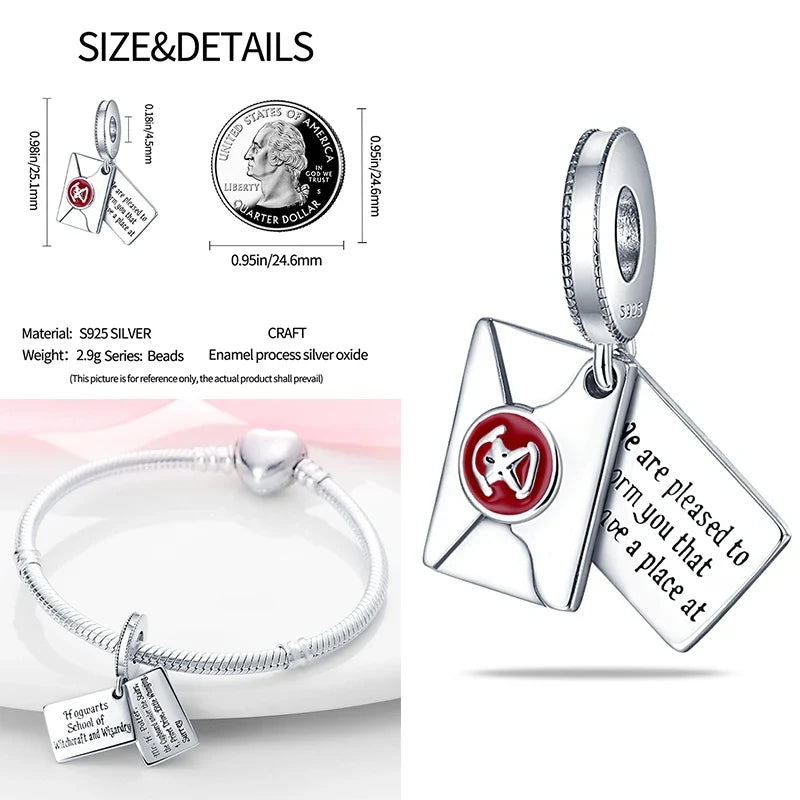 Harry Potter Charm Beads Dangle Fit 925 Silver Original Snake Bracelet Necklace Beads For Diy Jewelry Women Gift