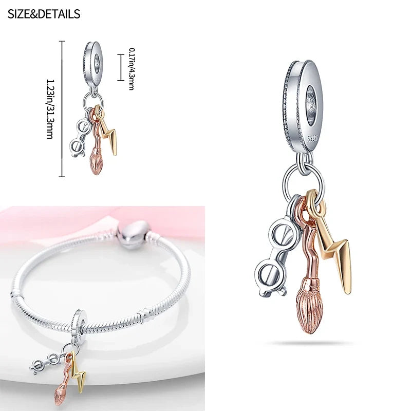 Harry Potter Charm Beads Dangle Fit 925 Silver Original Snake Bracelet Necklace Beads For Diy Jewelry Women Gift